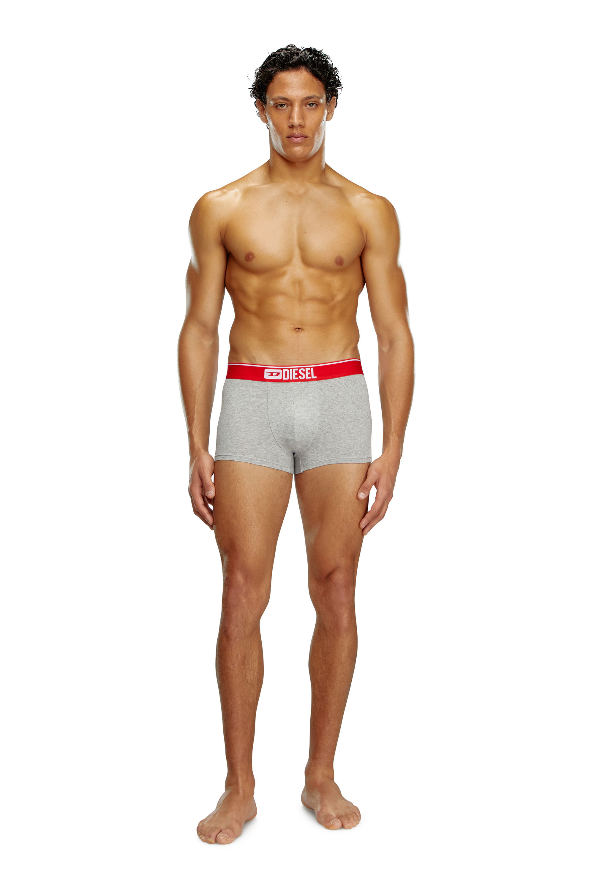 Diesel - UMBX-DAMIENTHREEPACK, Man's Three-pack of plain boxer in Red/Grey - 1