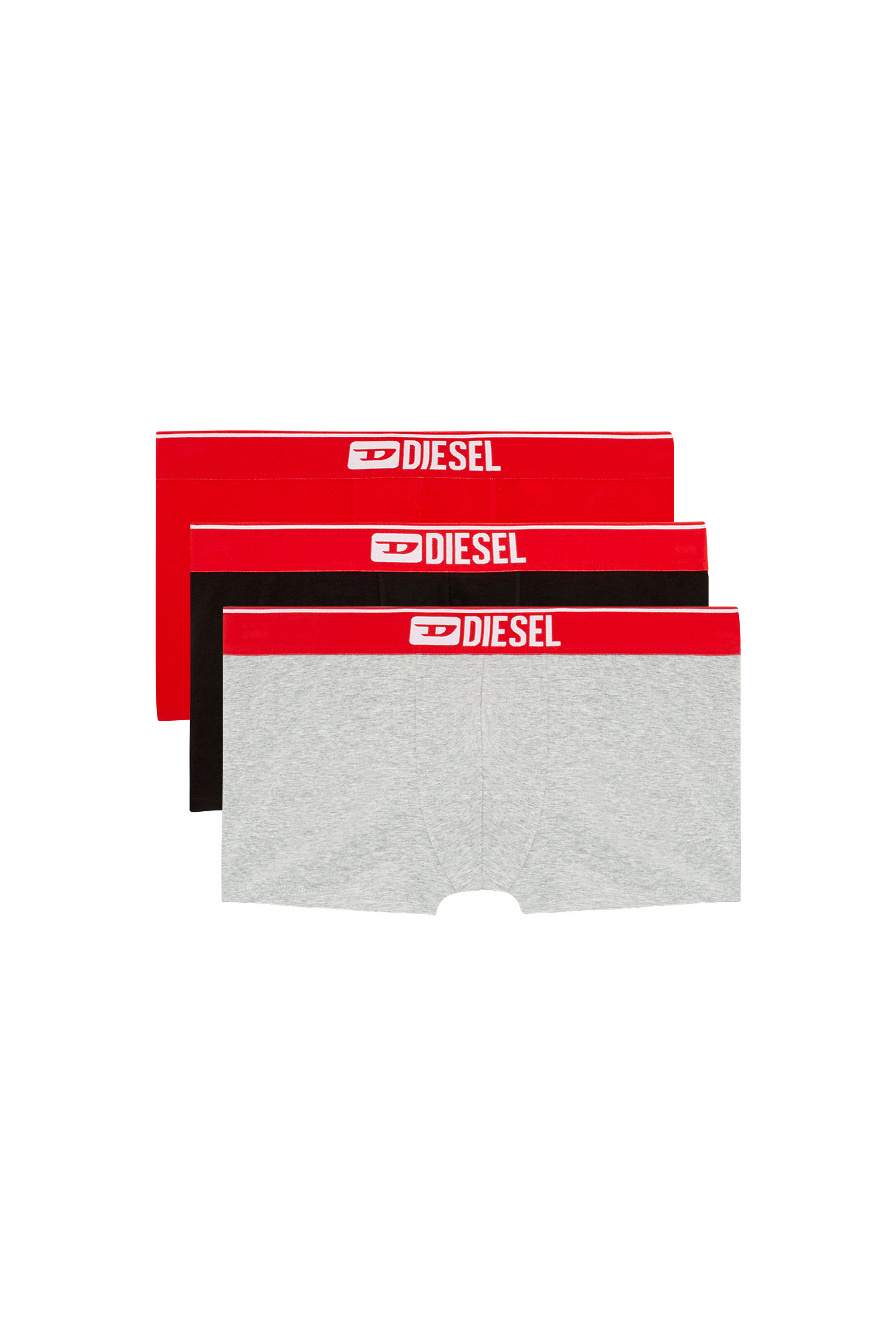 Diesel - UMBX-DAMIENTHREEPACK, Man's Three-pack of plain boxer in Red/Grey - 2