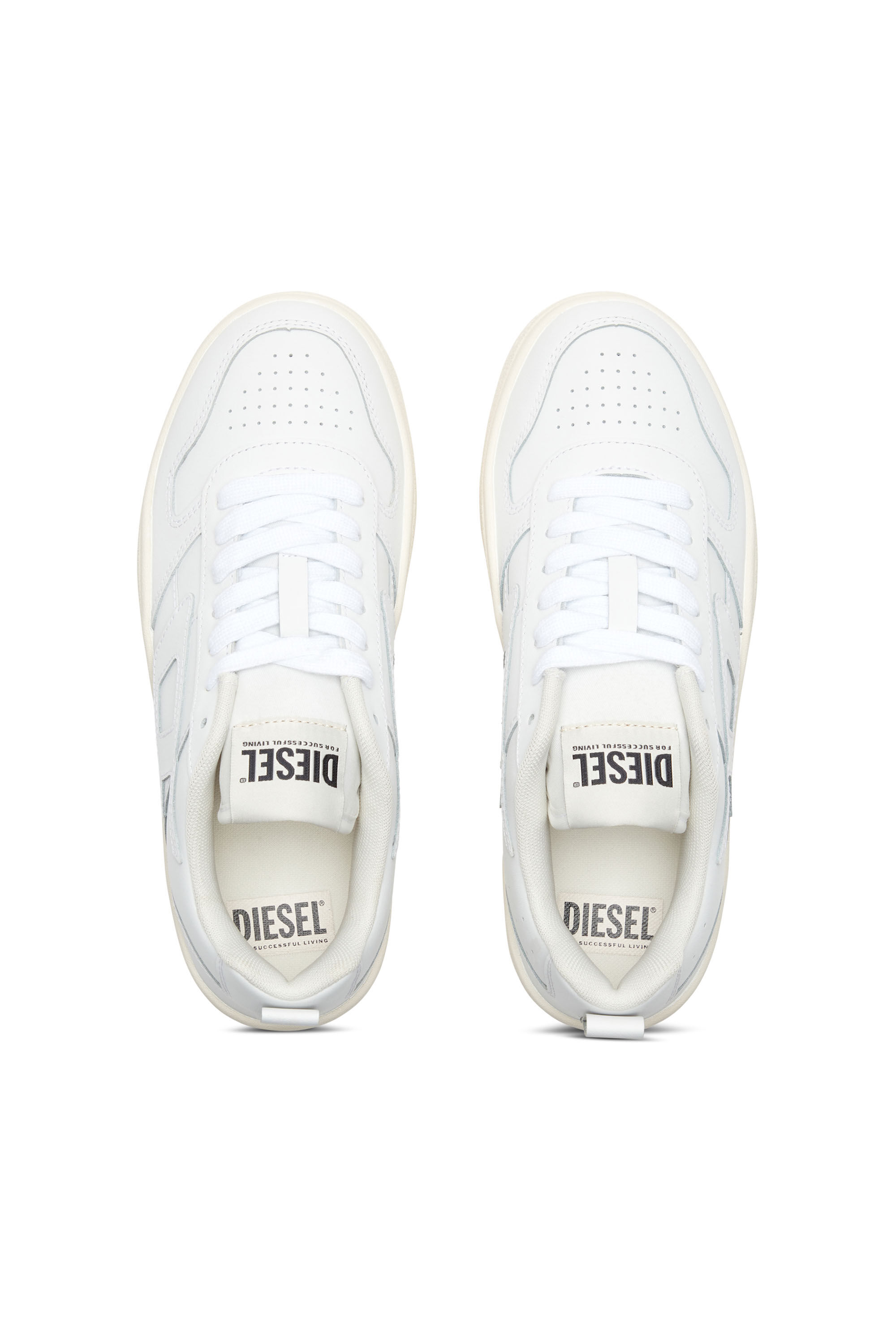 Diesel - S-UKIYO V2 LOW, Man's S-Ukiyo Low-Low-top sneakers in leather and nylon in White - 4