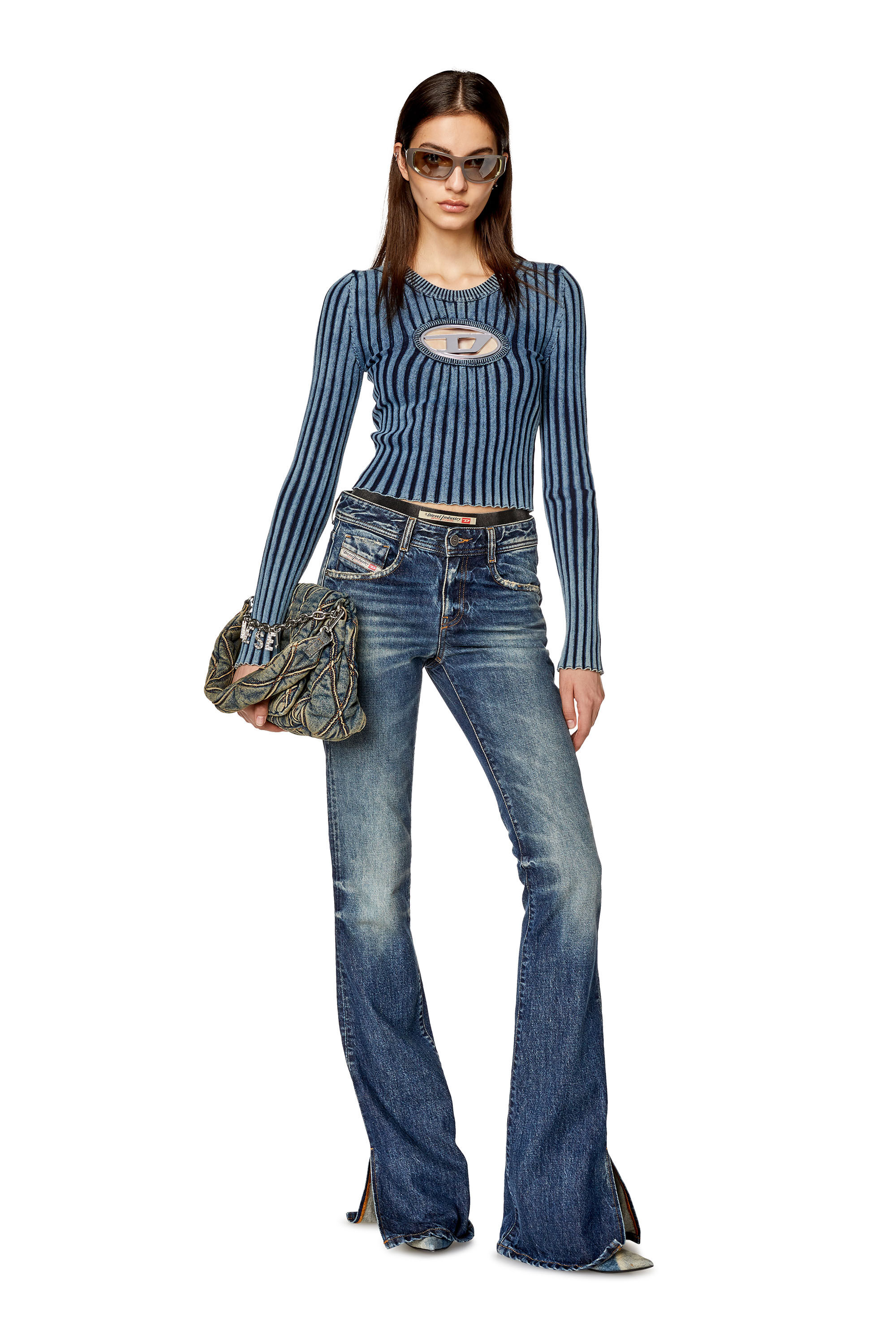 Diesel - M-ANCHOR, Woman's Bouclé pullover in Blue - 1