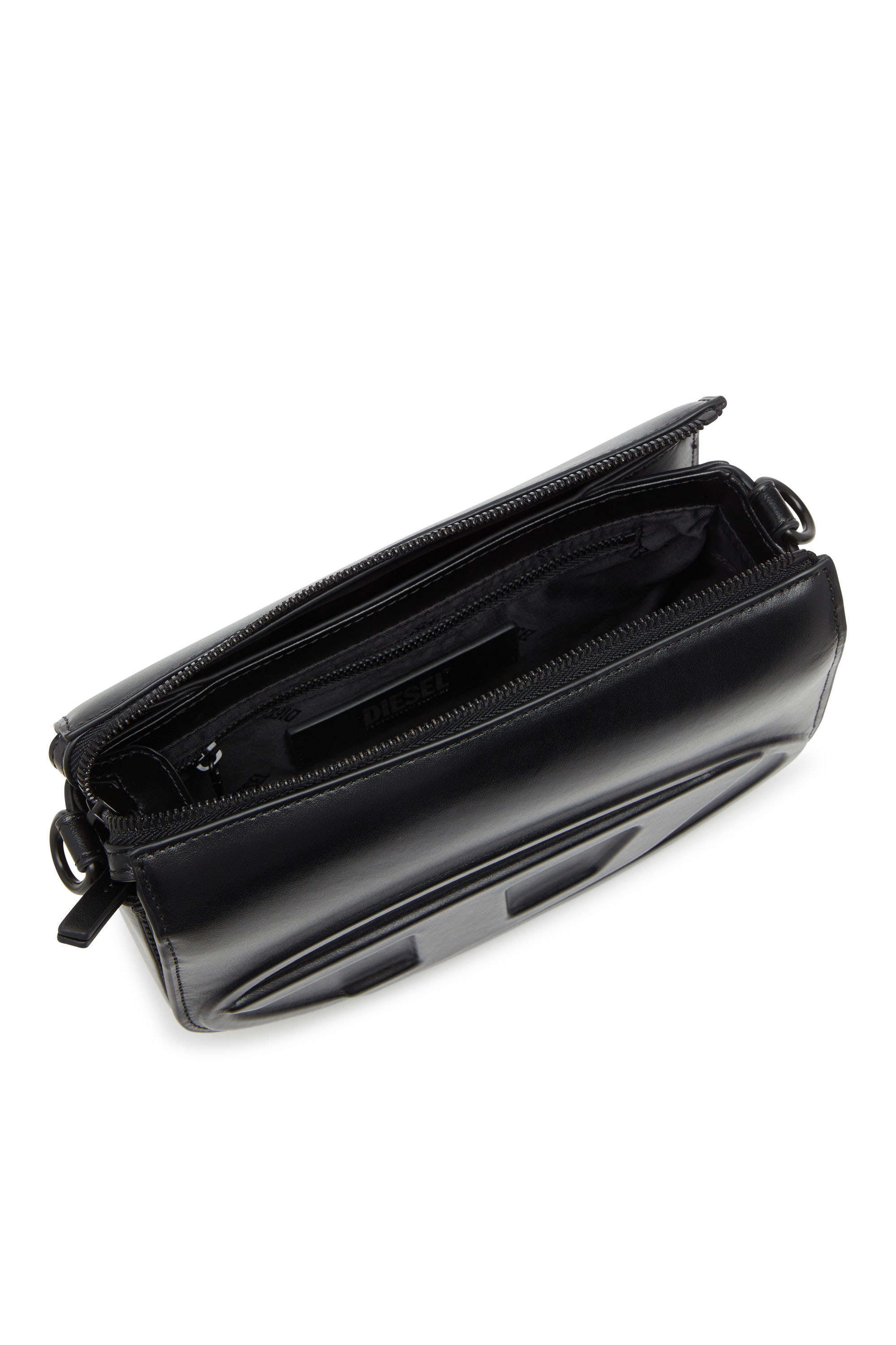 Diesel - 1DR CAMERA BAG, Unisex's 1DR-Camera bag in premium leather in Black - 5