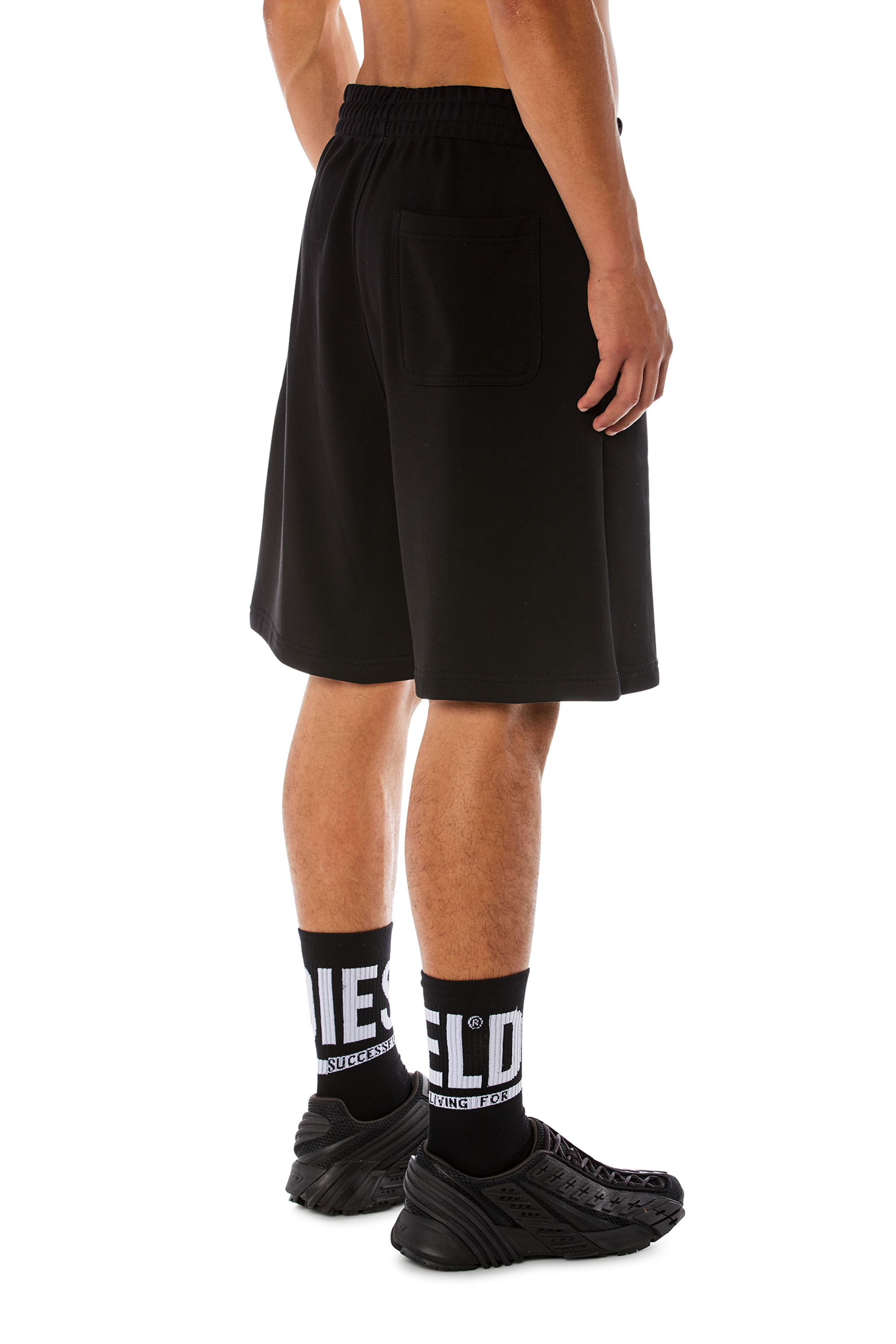 Diesel - P-BISC-D, Man's Sweat shorts with D patch in Black - 2
