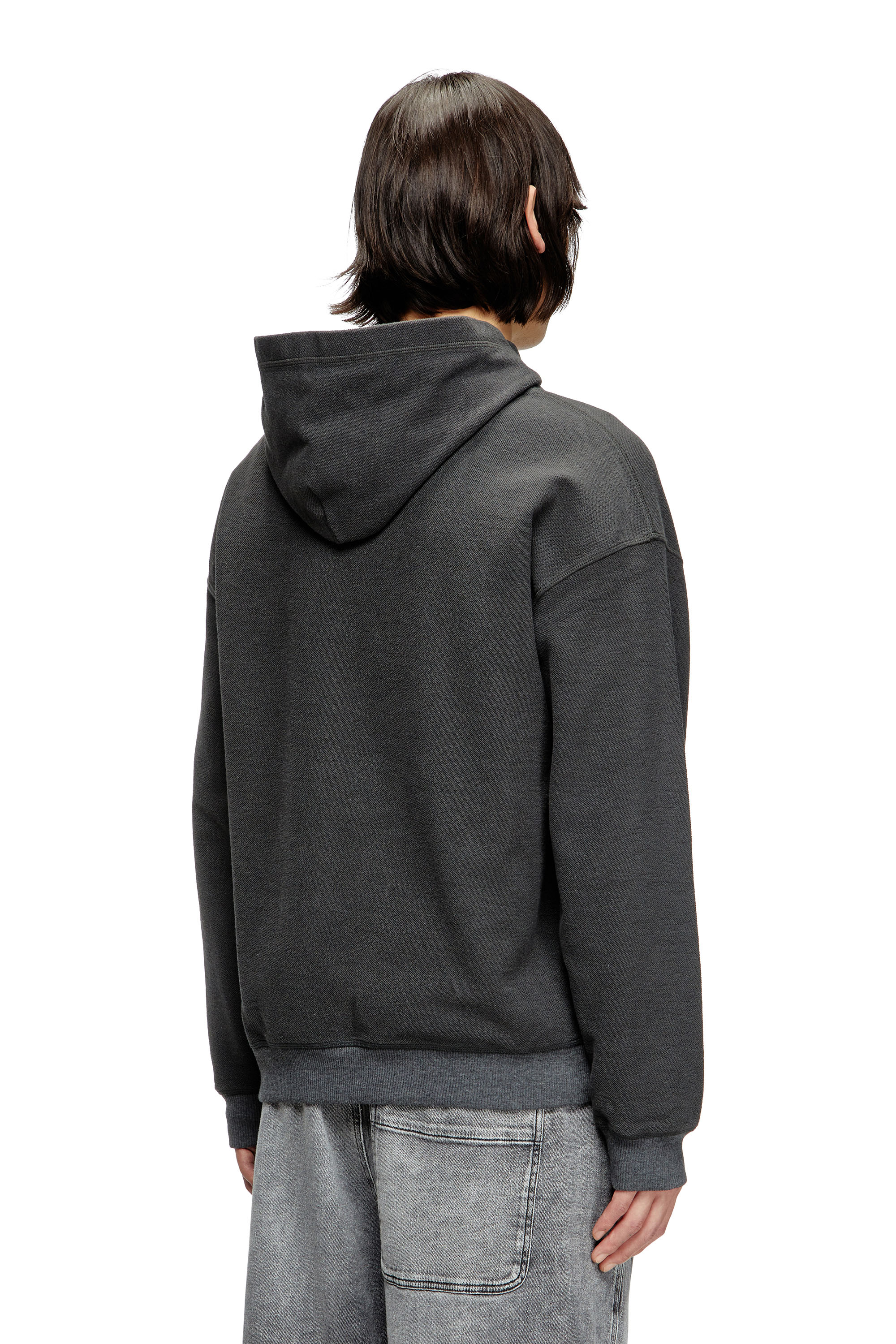 Diesel - S-BOXT-HOOD-HOSHI, Unisex's Hoodie with charm necklace print in Dark grey - 4