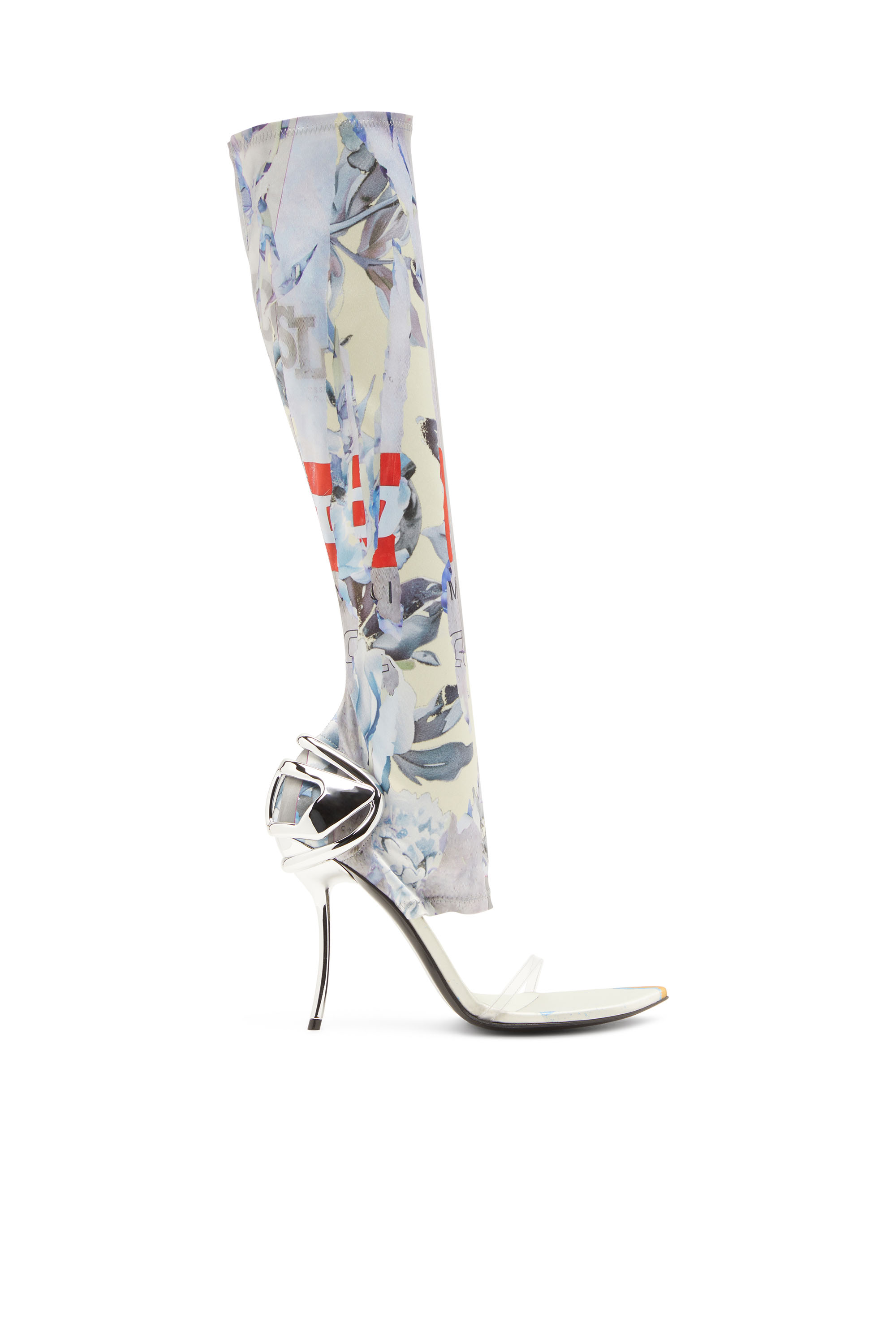 Diesel - D-TEN&HALF SDL KB, Woman's Hybrid sandals with graphic print in White/Blue - 1