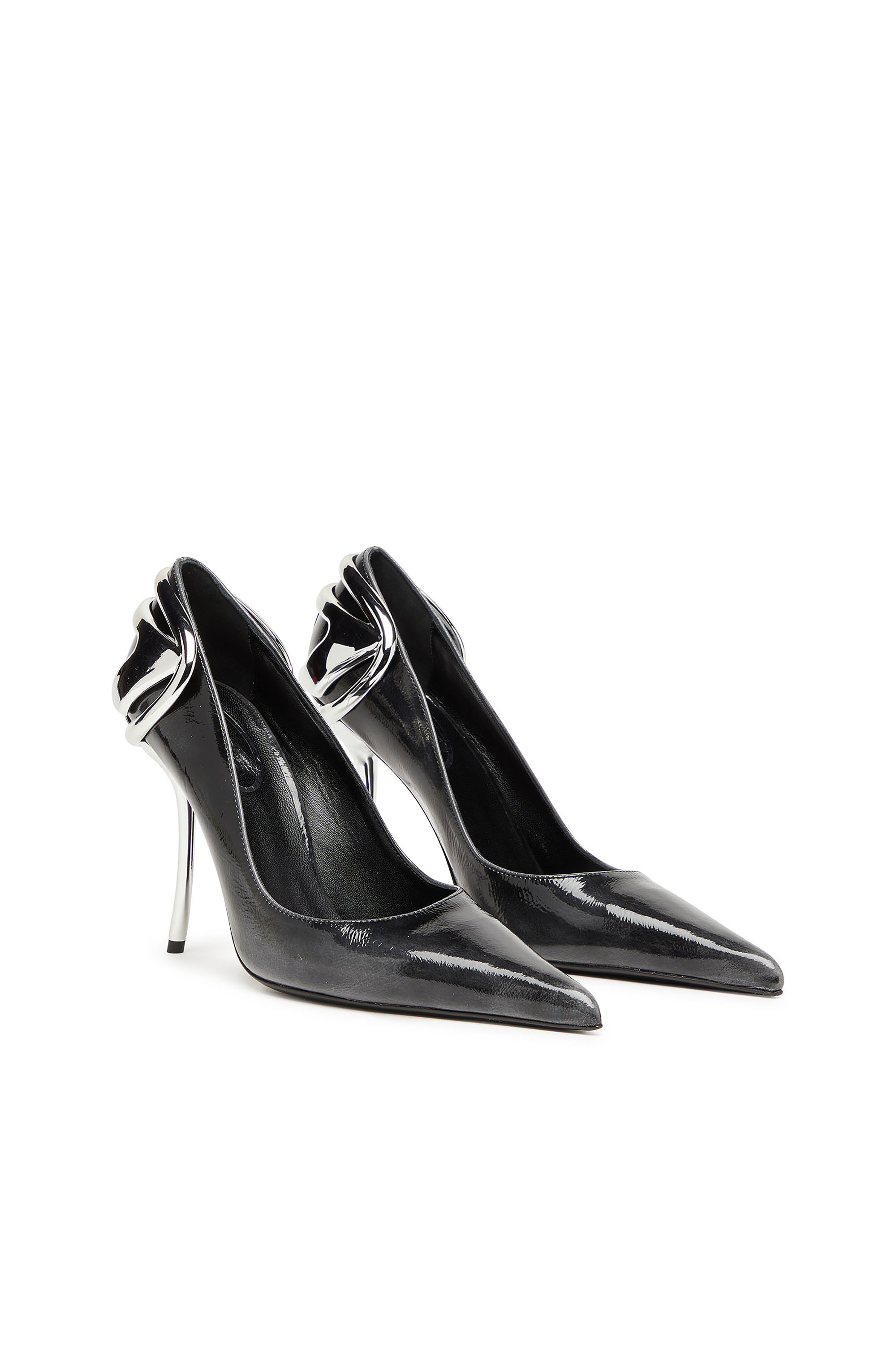 Diesel - D-TEN&HALF P, Woman's D-Ten&Half-Pumps in patent pull-up leather in Black - 3