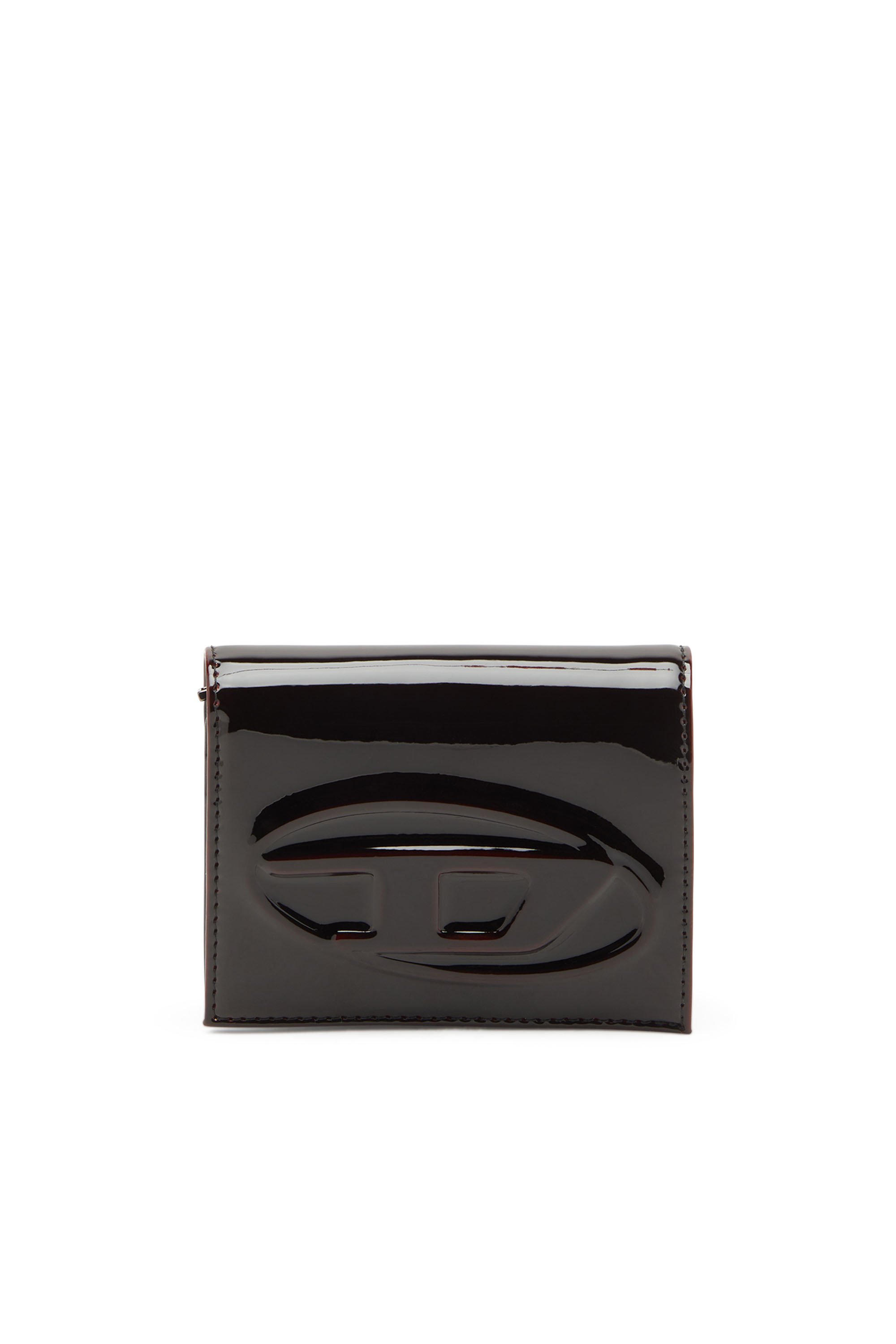 Diesel - 1DR BI FOLD III, Woman's Bi-fold wallet in liquid PU in Burgundy - 1