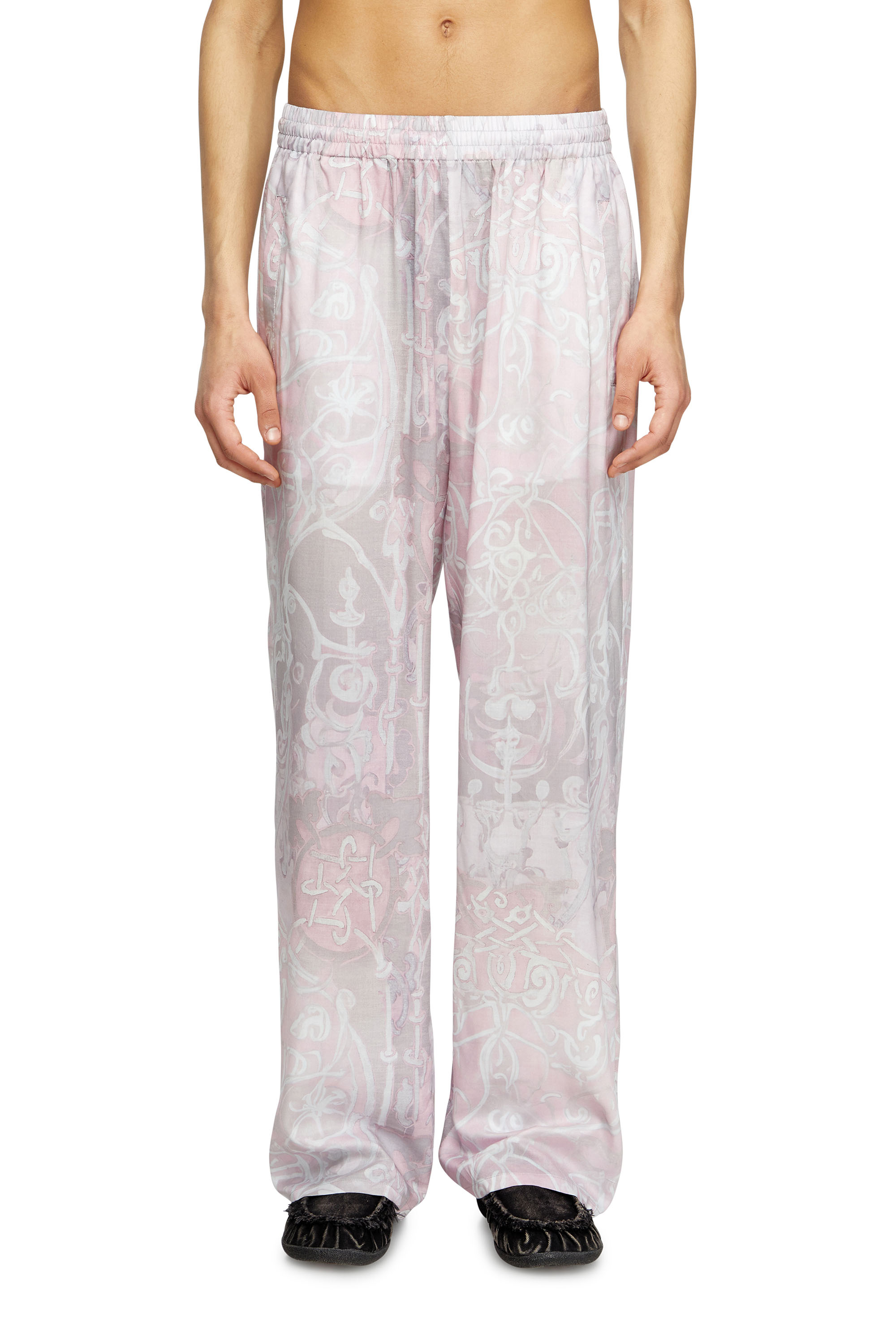 Diesel - P-THECK-A-AJFW, Unisex's Track pants with medieval print in Pink - 2