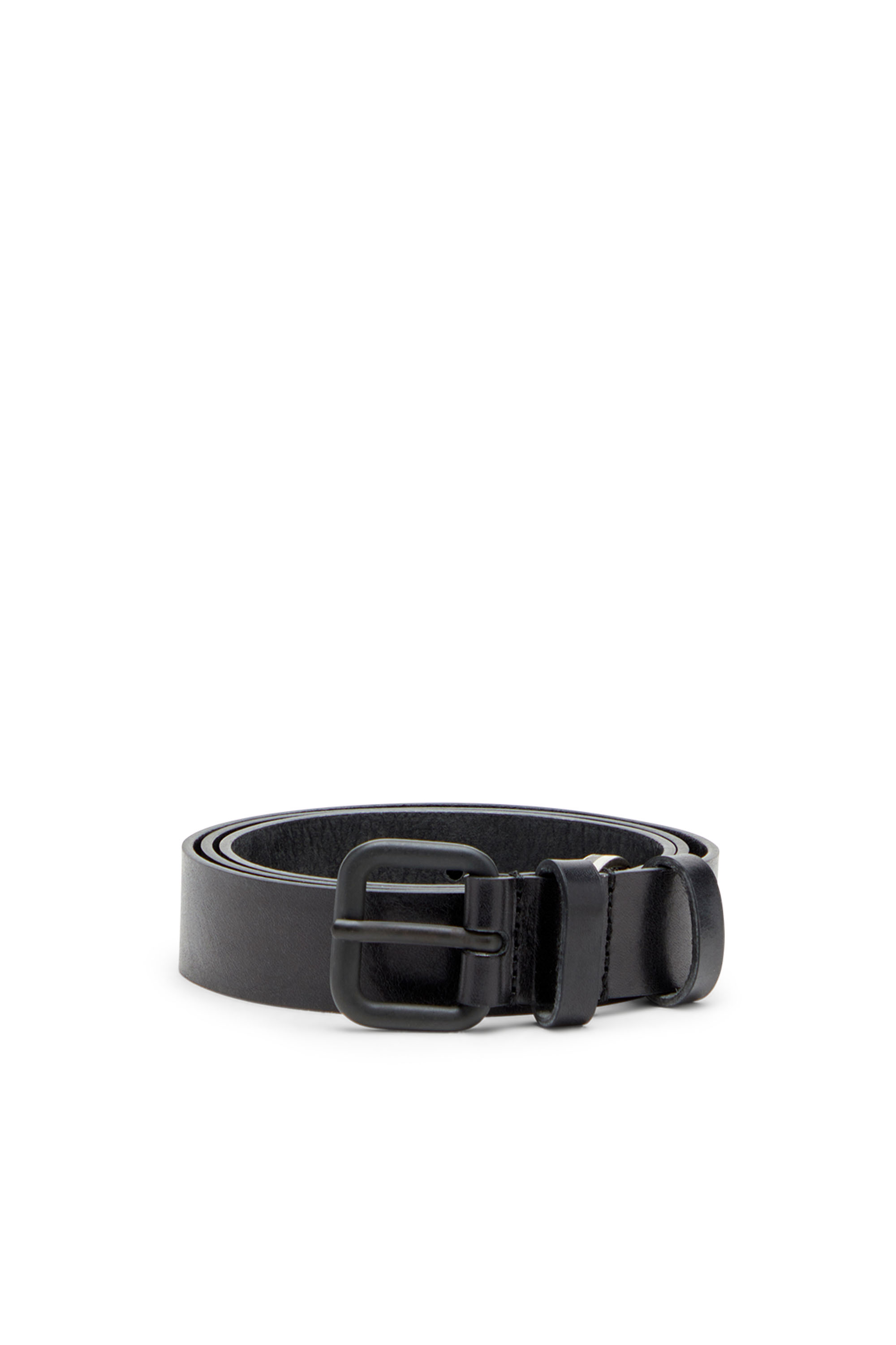 Diesel - B-INLAY, Unisex's 2.9cm leather belt with oval d logo in Black - 2